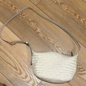 Madewell Woven Cream Crossbody Bag with Adjustable Strap